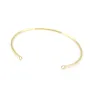 Bracelet jonc avec 2 anneaux plaqué par "flash" or sur laiton 60mm x 1pc