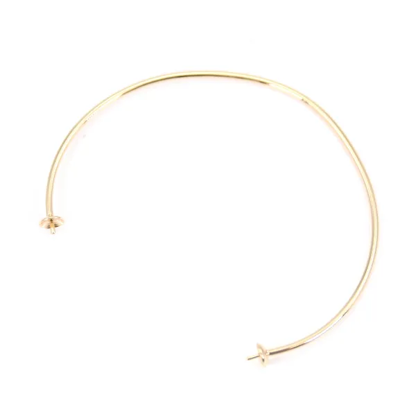 Bracelet jonc avec 2 anneaux plaqué par "flash" or sur laiton 60mm x 1pc