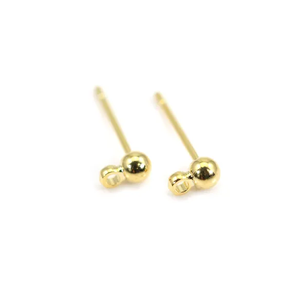 Clou d'oreille en boule 3mm x 10pcs
