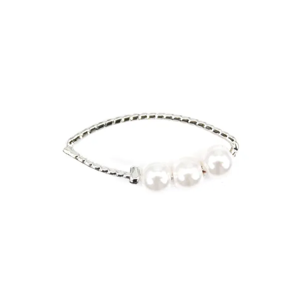 Round pendant 18mm, plated by "flash" gold brass with pearls x 1pc