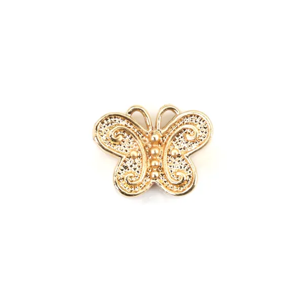 Pendentif fleur ajourée plaquée par "flash" or sur laiton  x 4pcs