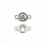Intercalaire ronde avec zirconium plaquée or blanc sur laiton 5x9mm x 2pcs