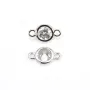 Intercalaire ronde avec zirconium plaquée or blanc sur laiton 4x8mm x 2pcs