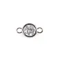Intercalaire ronde avec zirconium plaquée or blanc sur laiton 4x8mm x 2pcs