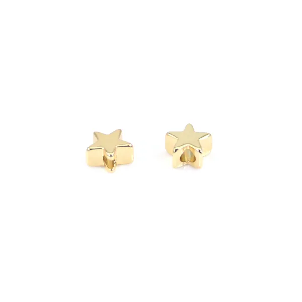 Intercalaire étoile plaquée par "flash" or sur laiton 3x6mm x 10pcs