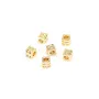 Intercalaire cube plaquée par "flash" or sur laiton 3x3.2mm x 10pcs