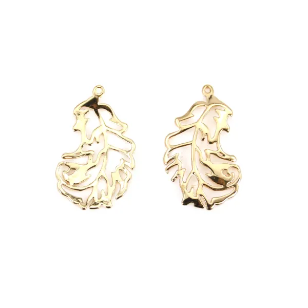 Zebra charm by "flash" gold on brass  8x14mm x 5pcs