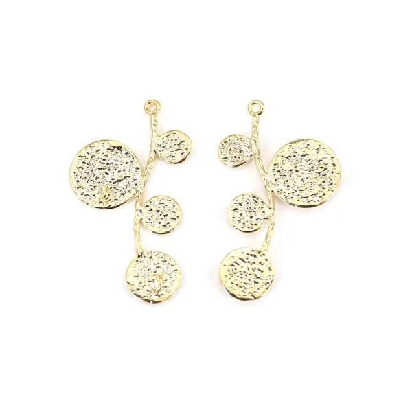 Multifunctional pendant plated "flash" gold brass  x 2pcs