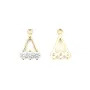 Pendentif triangulaire avec zirconium plaquée par "flash" or sur laiton x 2pcs