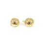 Pendant openwork ball plated "flash" gold brass 12mm x 4pcs