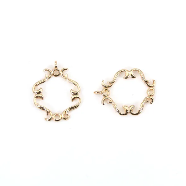 Pendant by "flash" gold on brass 14.7x18.5mm x 4pcs