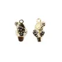 Pendentif  cactus Plaqué par "flash" or sur laiton x 5pcs