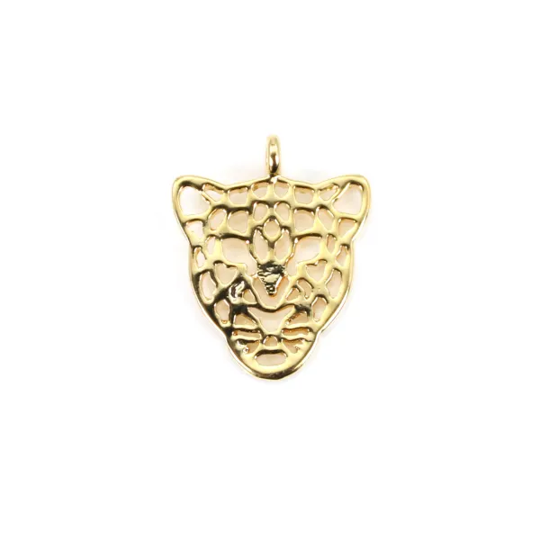 Panther charm by "flash" gold on brass  12x14.5mm x 4pcs