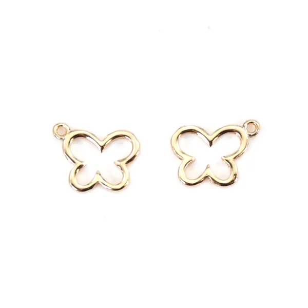 Breloque papillion plaqué par "flash" or sur laiton 9x11mm x 5pcs