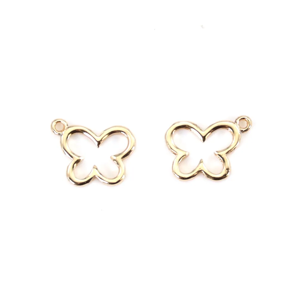 Breloque papillion plaqué par "flash" or sur laiton 9x11mm x 5pcs