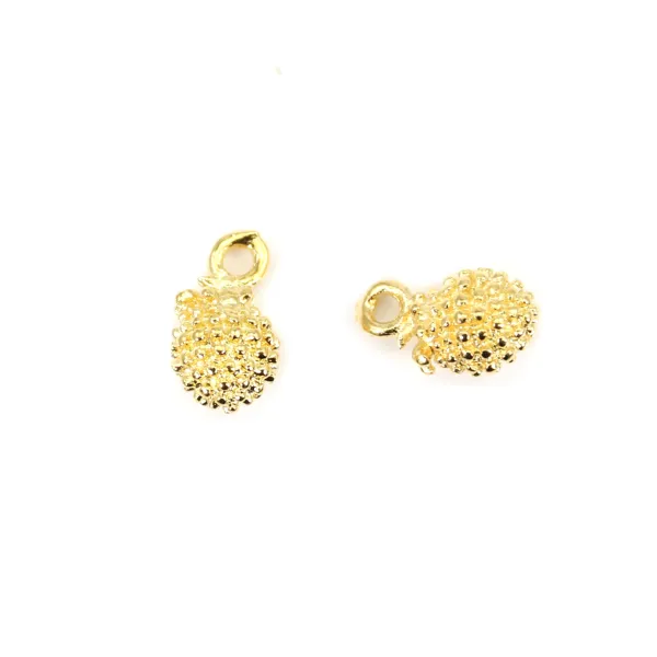 Pampille couronne plaquée par "flash" or sur laiton 5.5x6mm x 10pcs