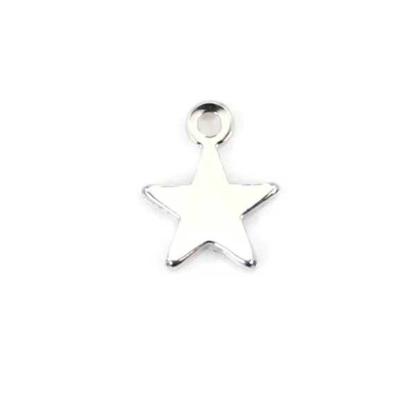 Charm star by "flash" gold on brass 7x10mm x 10pcs