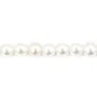 Freshwater cultured pearl, white, round, 3mm x 39cm