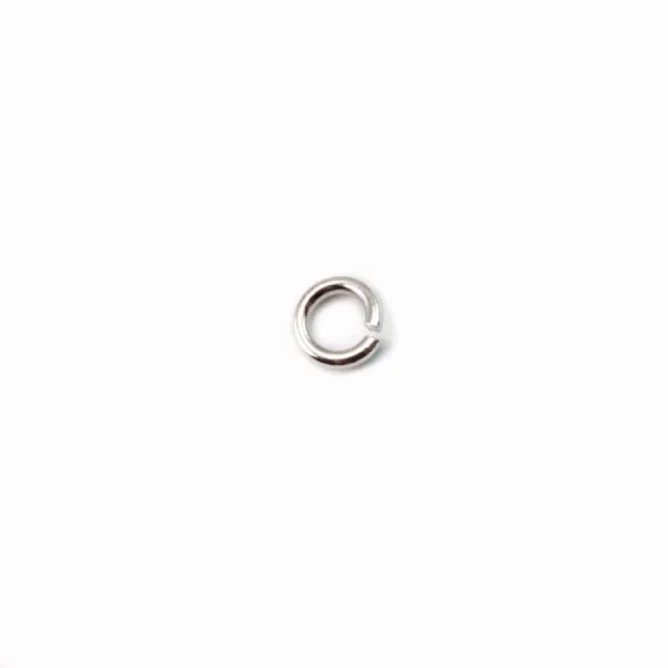 Anneaux ouverts 5x0,6 mm argent 925 rhodie   x 10pcs