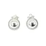 Clip d'oreille rond décoré 12mm argent 925 x 2pcs