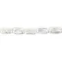 Perle de culture d'eau douce, blanche, baroque rectangle, 10x15mm x 40cm