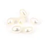 Perle de culture d'eau douce, blanche, olive, 8-9mm x 1pc