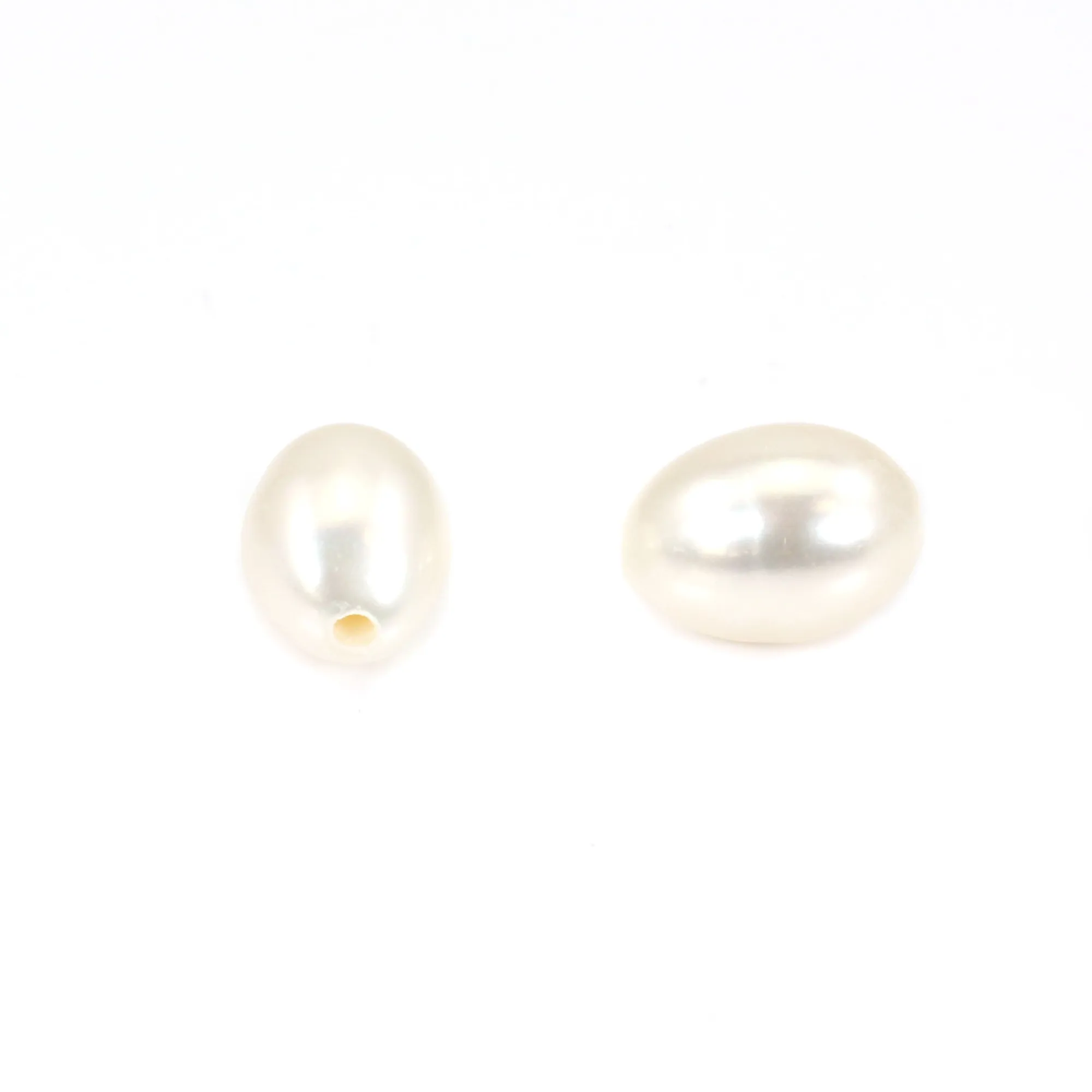 10 Perles Culture Eau Douce - Boules Olives 6-8mm Noir Vert Irisé - DIY Bijoux