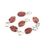Breloque Saphir ovale facetté 4x6mm - Argent Rhodié  x 1pc