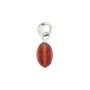 Breloque Saphir ovale facetté 4x6mm - Argent Rhodié  x 1pc