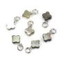 Breloque Saphir ovale facetté 4x6mm - Argent Rhodié  x 1pc