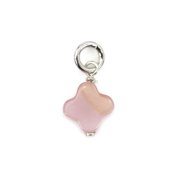 Breloque Saphir ovale facetté 4x6mm - Argent Rhodié  x 1pc