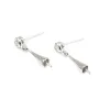 Clous d'oreilles Parapluie Oxyde de Zirconium, Argent 925 4x20mm x 2pcs