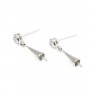 Umbrella Earstuds with zirconium oxide, 925 Sterling Silver 4x20mm x 2pcs