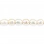 White oval freshwater pearls  6-7mm x 40cm