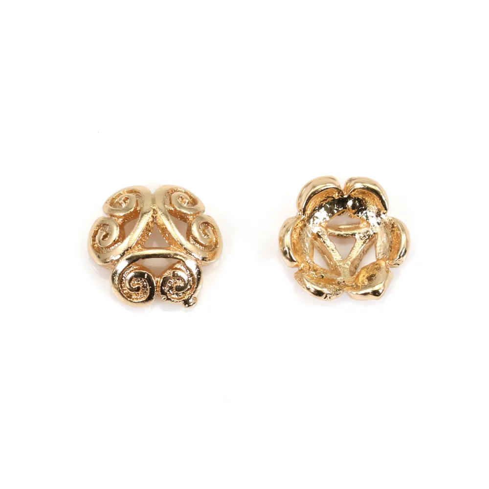 cup flower by "flash" Gold on brass 6mm x 10pcs