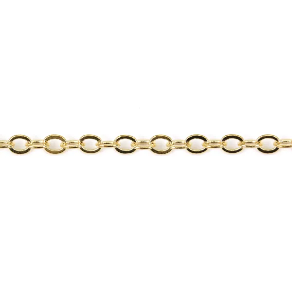 Chain oval stitch golden flash 2.7x3.4mm x 1M