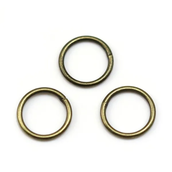 Anneaux rond soudés, métal couleur bronze, 1x8mm environ 50pcs