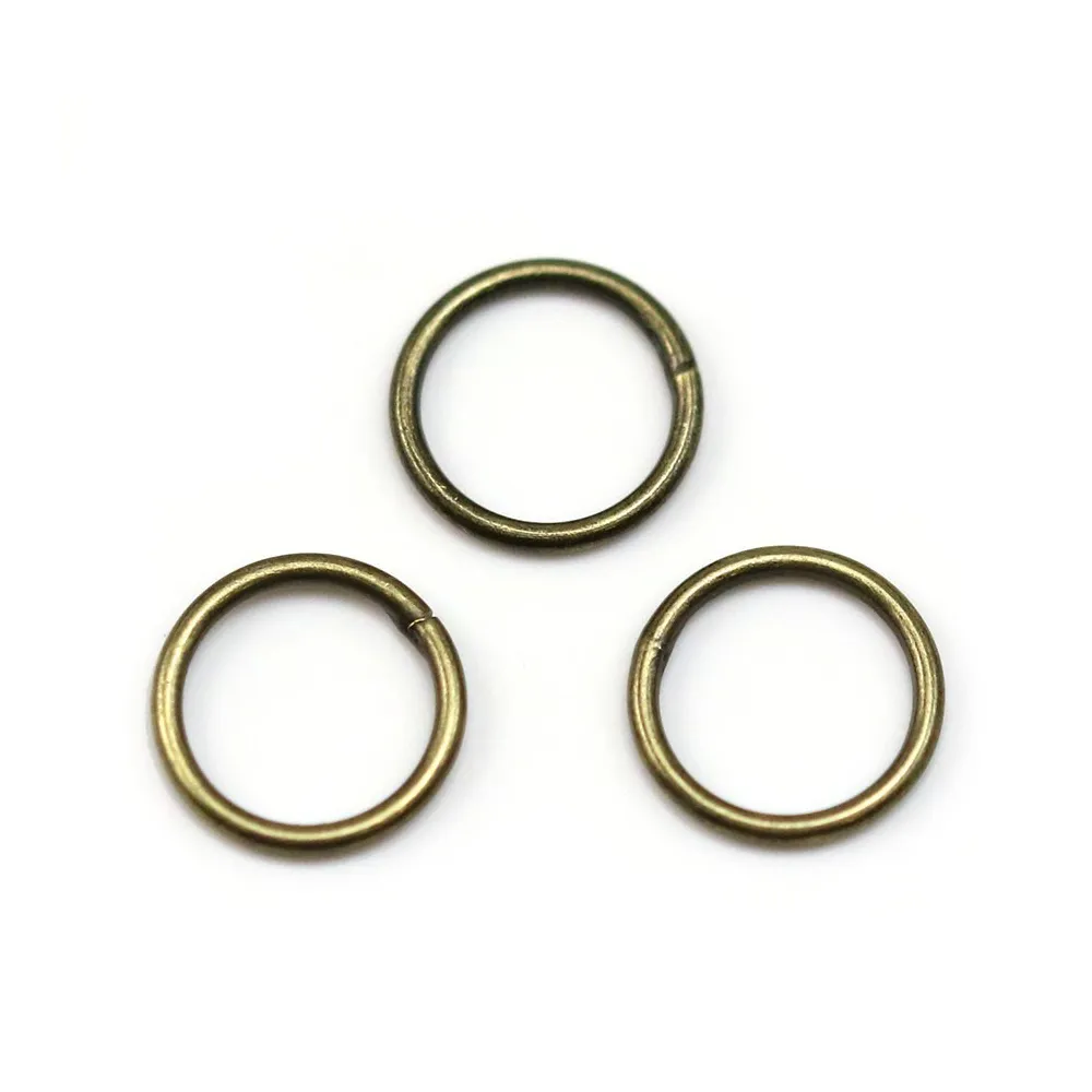 Anneaux rond soudés, métal couleur bronze, 1x8mm environ 50pcs