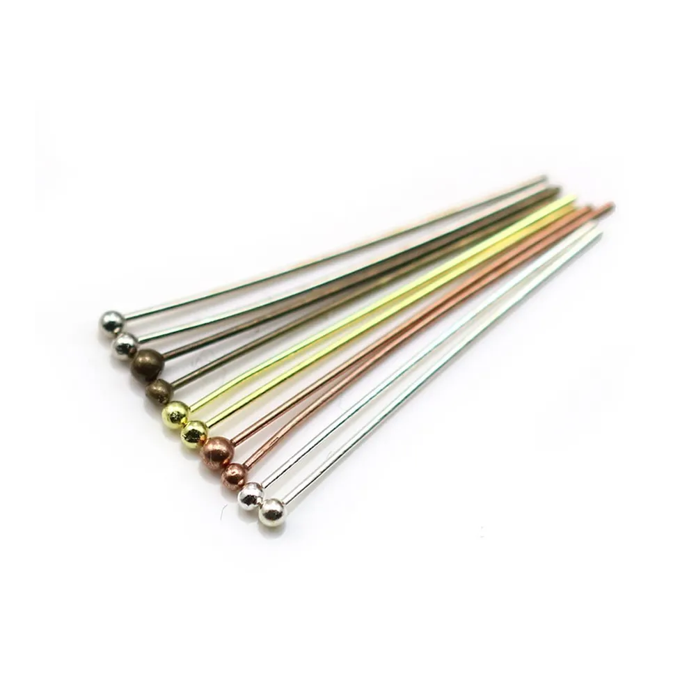 Ball Head pin silver tone x 24mm x 50pcs