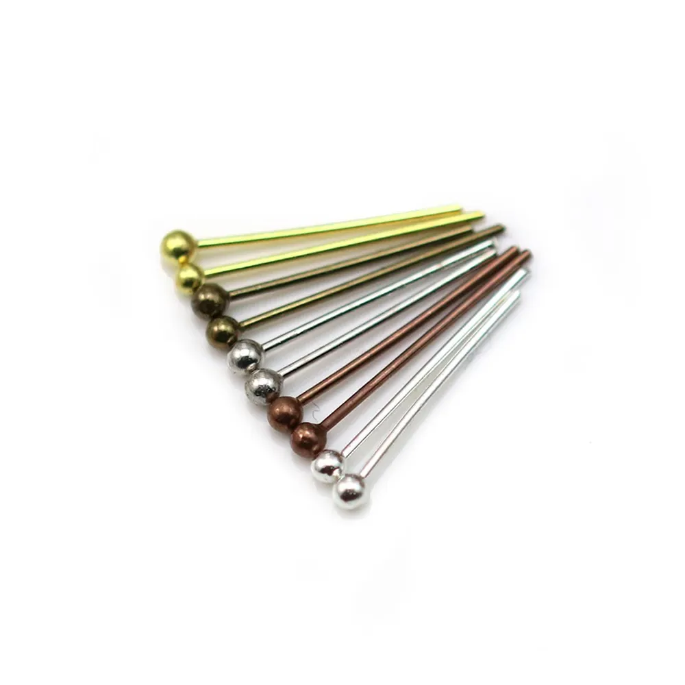 Ball Head pin silver tone x 24mm x 50pcs