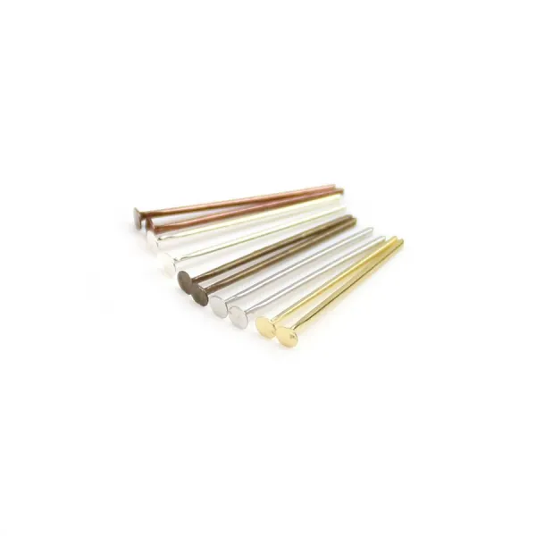 Head pin silver tone x 30mm x 20pcs