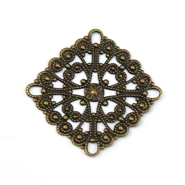 Estampe carré bronze 28mm x  1pc