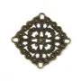 Square Filigreed golden tone 28mm x 1pc
