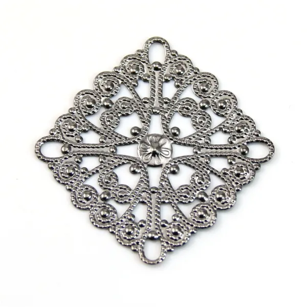 Square Filigreed blackr tone 28mm x 1pc