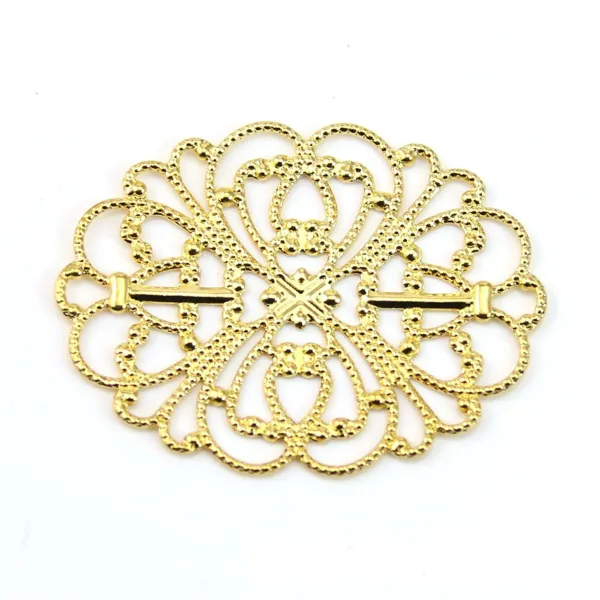 Estampe ovale ajouré doré 34x26mm x 1pc