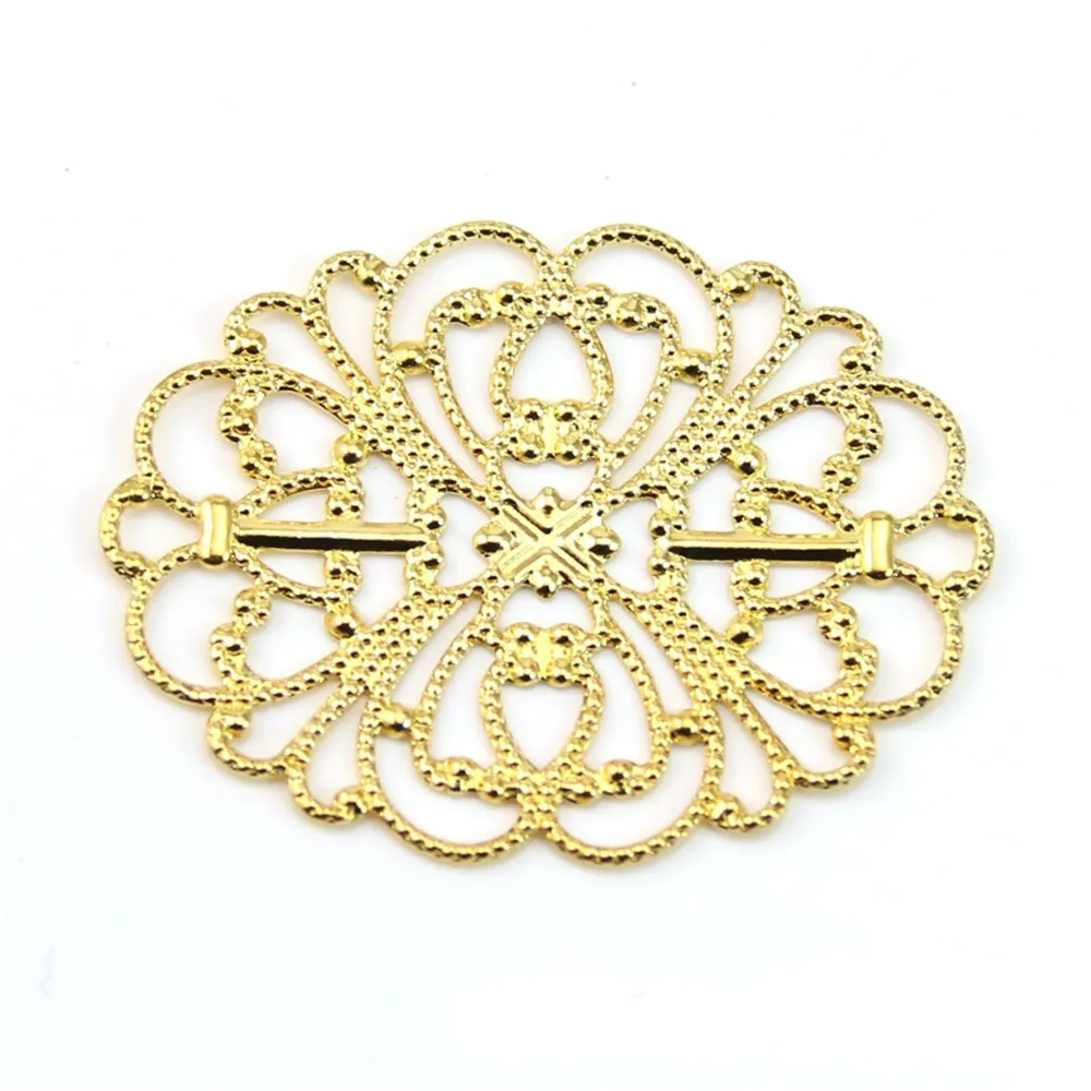 Estampe ovale ajouré doré 34x26mm x 1pc