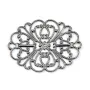 Estampe ovale ajouré argent vielli 34x26mm x 1pc
