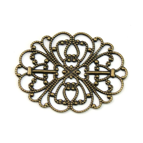Estampe ovale ajouré bronze 34x26mm x 1pc
