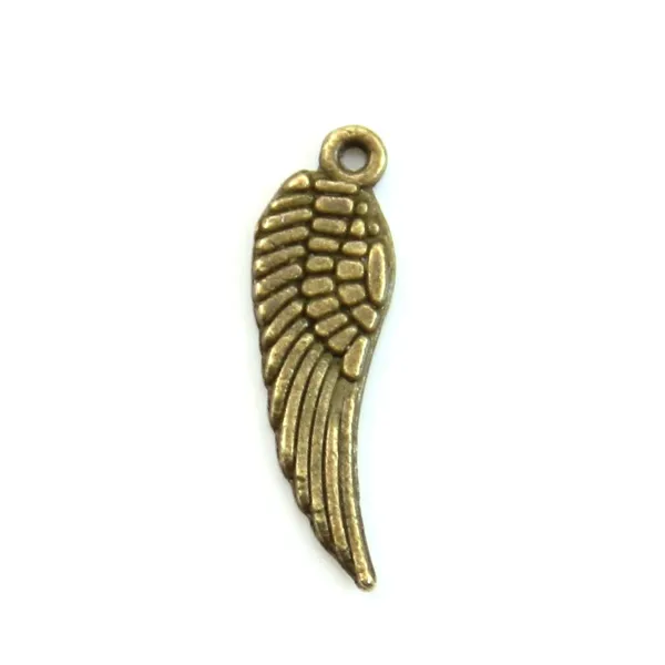 Wing charm silver tone 5x16.5mm x 4pcs