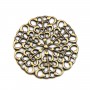 Round Filigreed bronze tone 25mm x 1pc